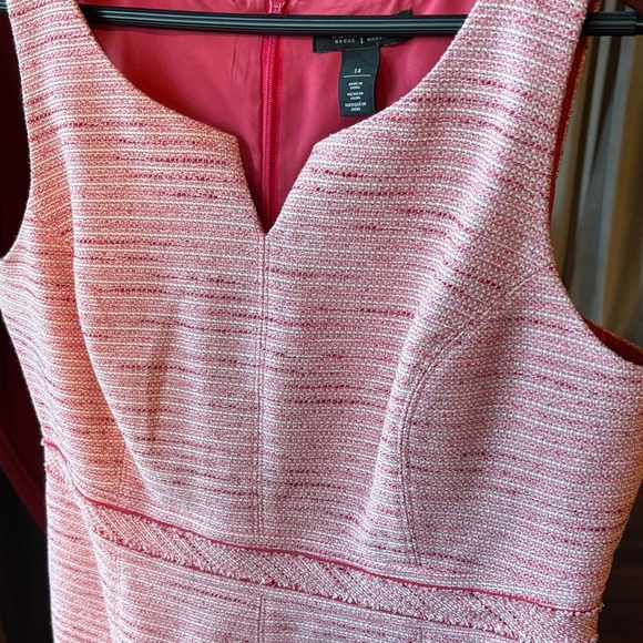 White House Black Market Pink Textured Midi Dress - Picture 2 of 5